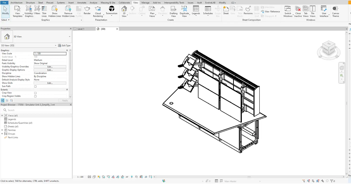 Revit Families of Tresco consoles for control room architects to envision their own designs.