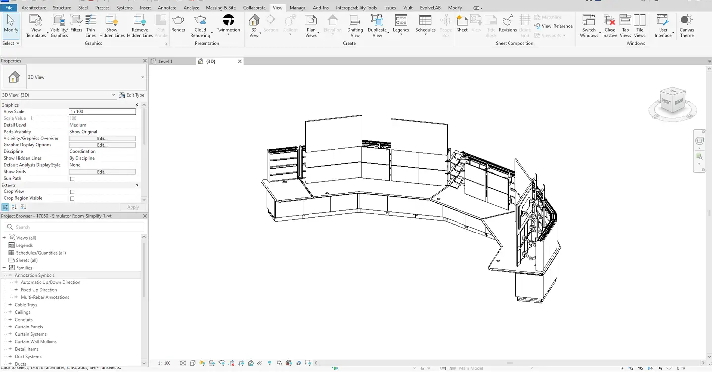 Revit Families of Tresco consoles for control room architects to envision their own designs.