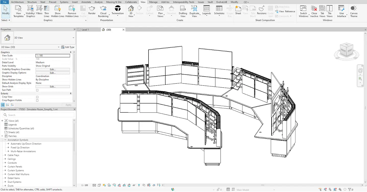 Revit Families of Tresco consoles for control room architects to envision their own designs.