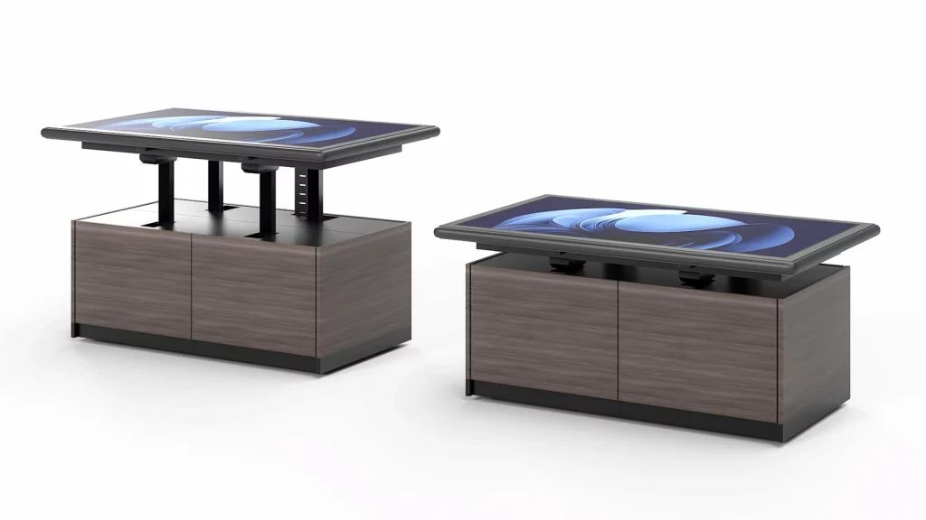 Tresco custom height adjustable island DL6 lifting columns |