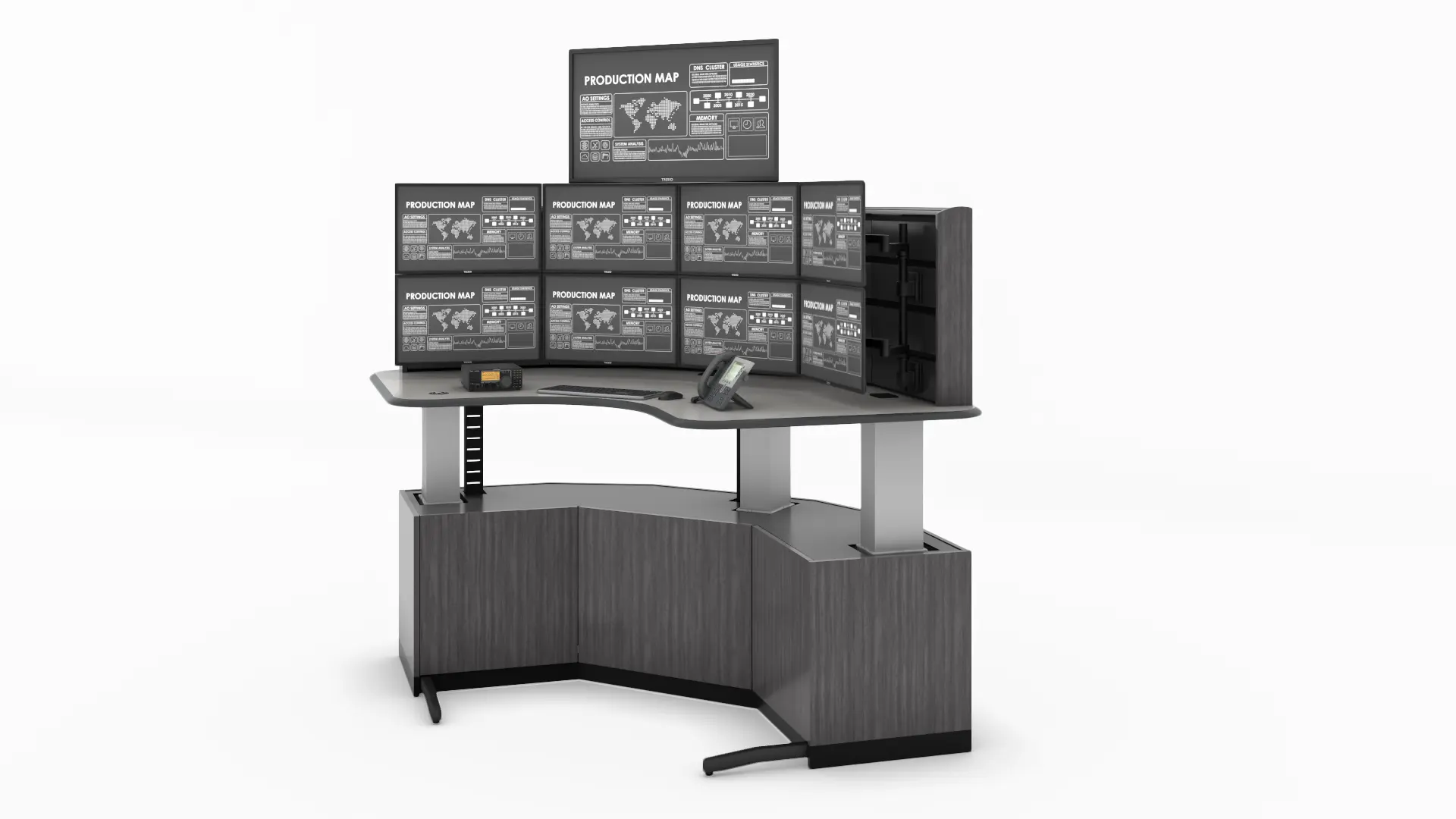 sit stand capable control room console |