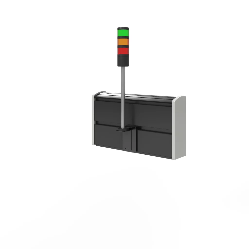 Backwall with status indicator lights |