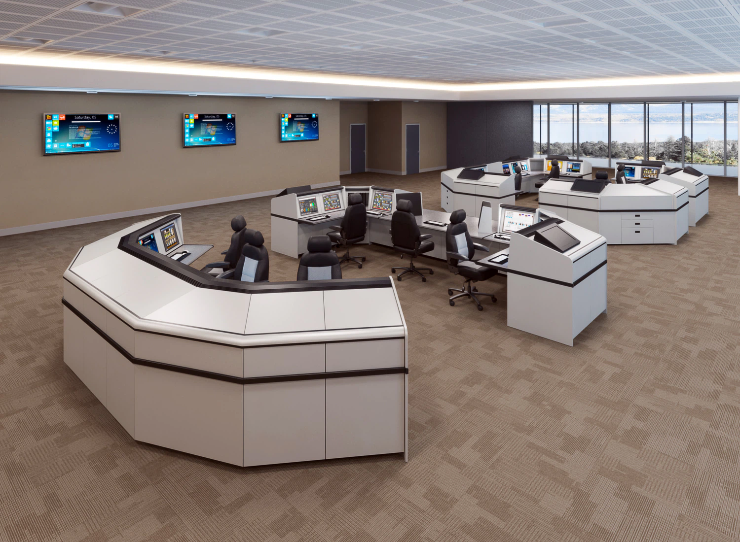 TRACON control room consoles |