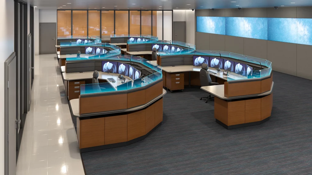 Security Operations Center (SOC) design -5 operator positions