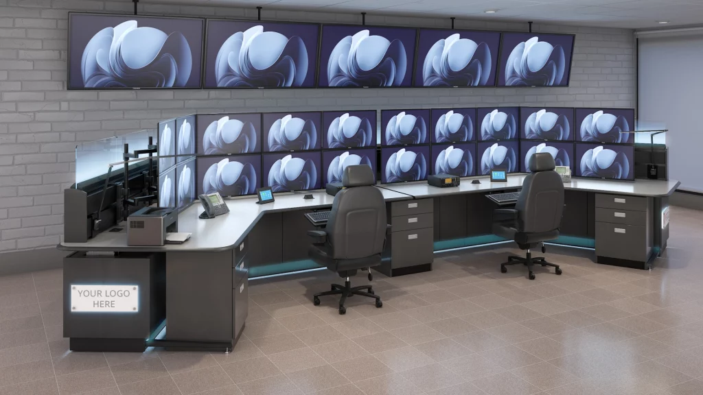 Dual integrated workstation control room consoles
