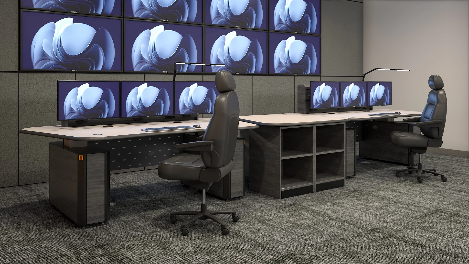 AEGIS Security control room console set up |