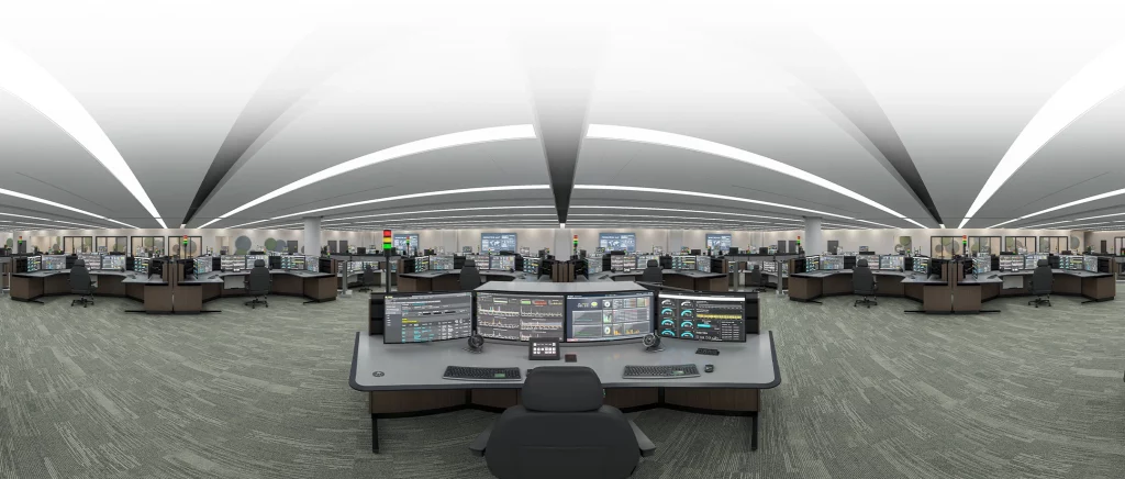 control console design in 360 degree VR Render