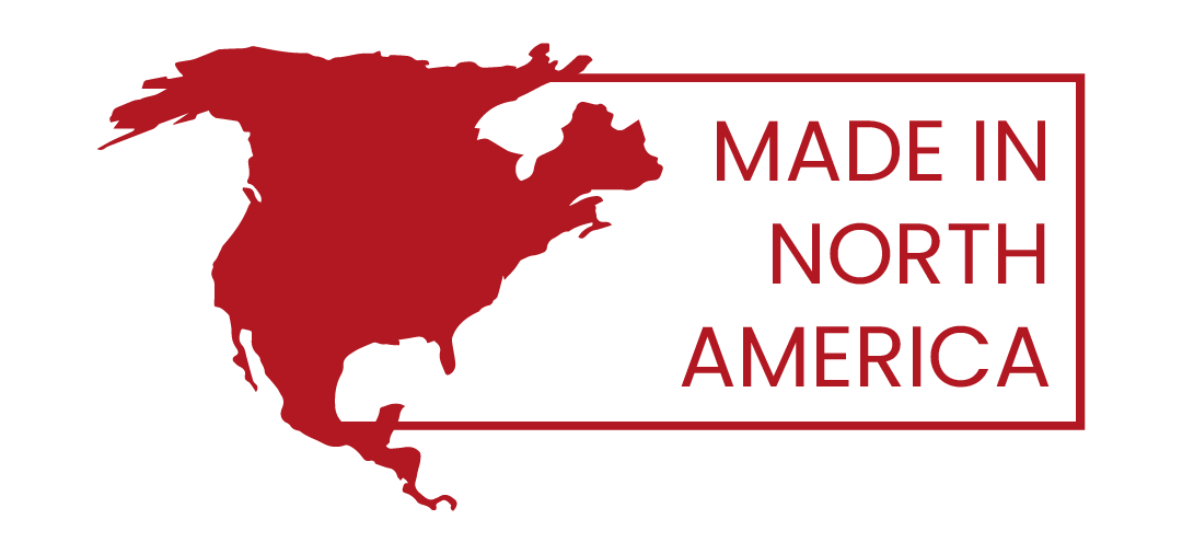 Graphic indication that tresco consoles are all mede in north america, canda, alberta, calgary.