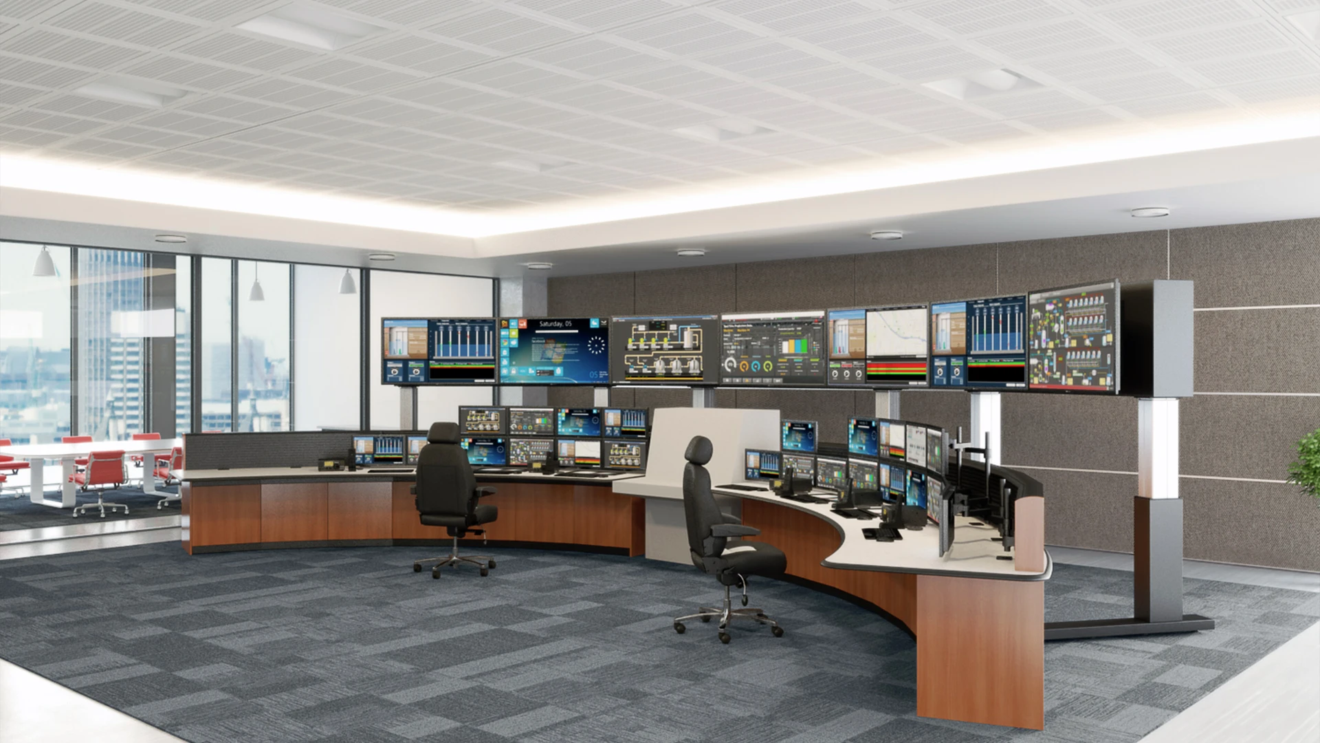Oil and gas control room with Vanguard control room furniture